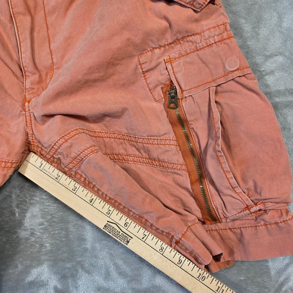 Polo by Ralph Lauren Surplus Fit Cargo Shorts Mens 33 Salmon Orange Y2k Preppy‎